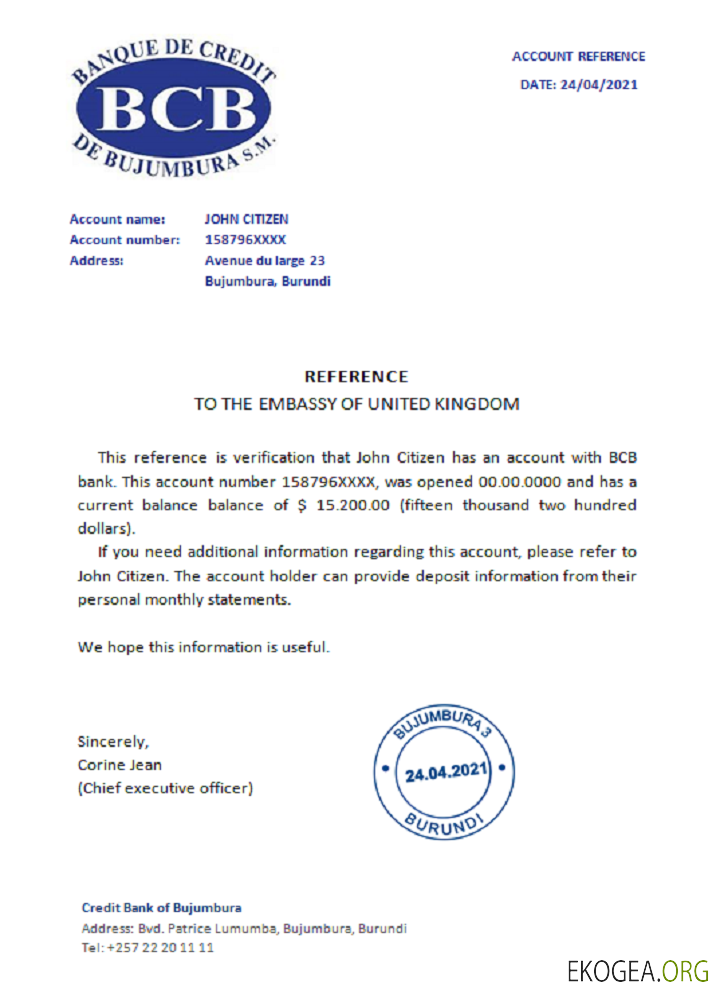 Bujumbura , Creditbank , référence